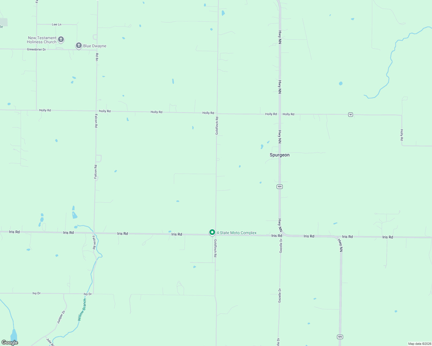 map of restaurants, bars, coffee shops, grocery stores, and more near 9404 Goldfinch Rd in Neosho