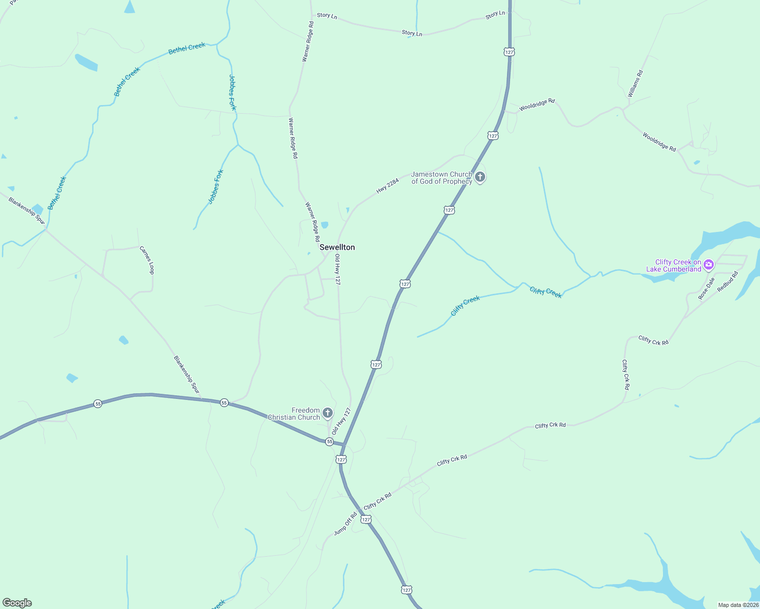 map of restaurants, bars, coffee shops, grocery stores, and more near 189-439 Bell Road in Jamestown