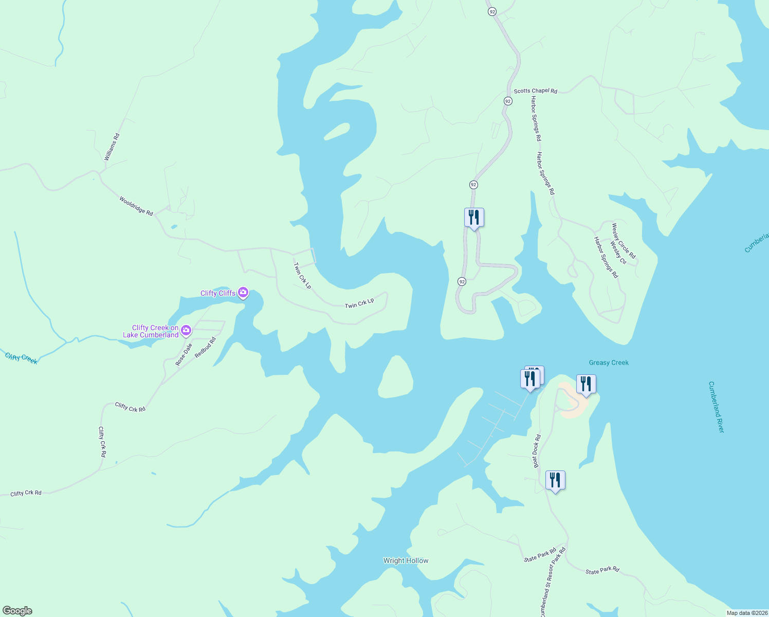 map of restaurants, bars, coffee shops, grocery stores, and more near 118 Wooldridge Road in Jamestown