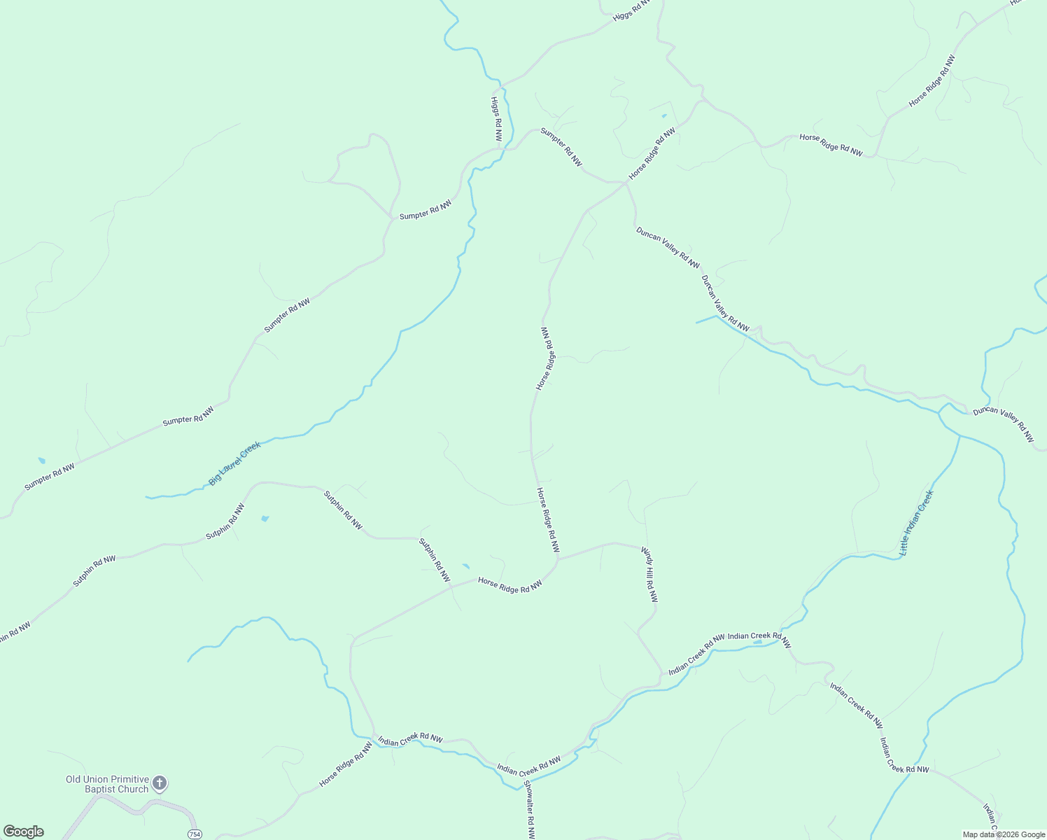 map of restaurants, bars, coffee shops, grocery stores, and more near 1782-1900 Horse Ridge Road Northwest in Floyd