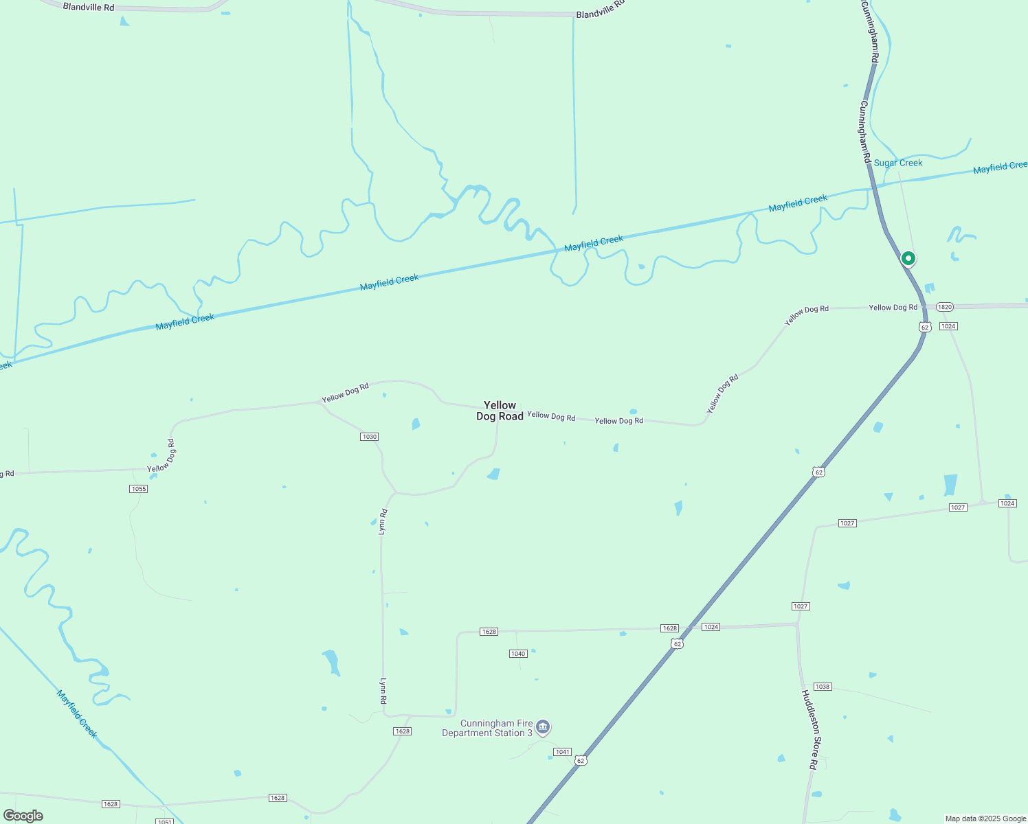 map of restaurants, bars, coffee shops, grocery stores, and more near Yellow Dog Road in Cunningham