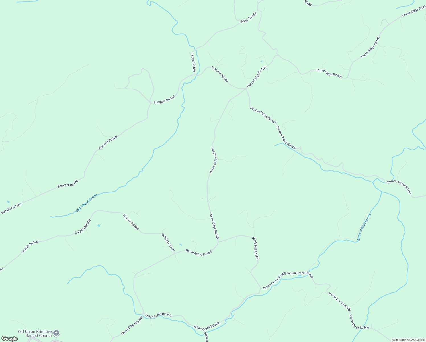 map of restaurants, bars, coffee shops, grocery stores, and more near 1782 Horse Ridge Road Northwest in Willis