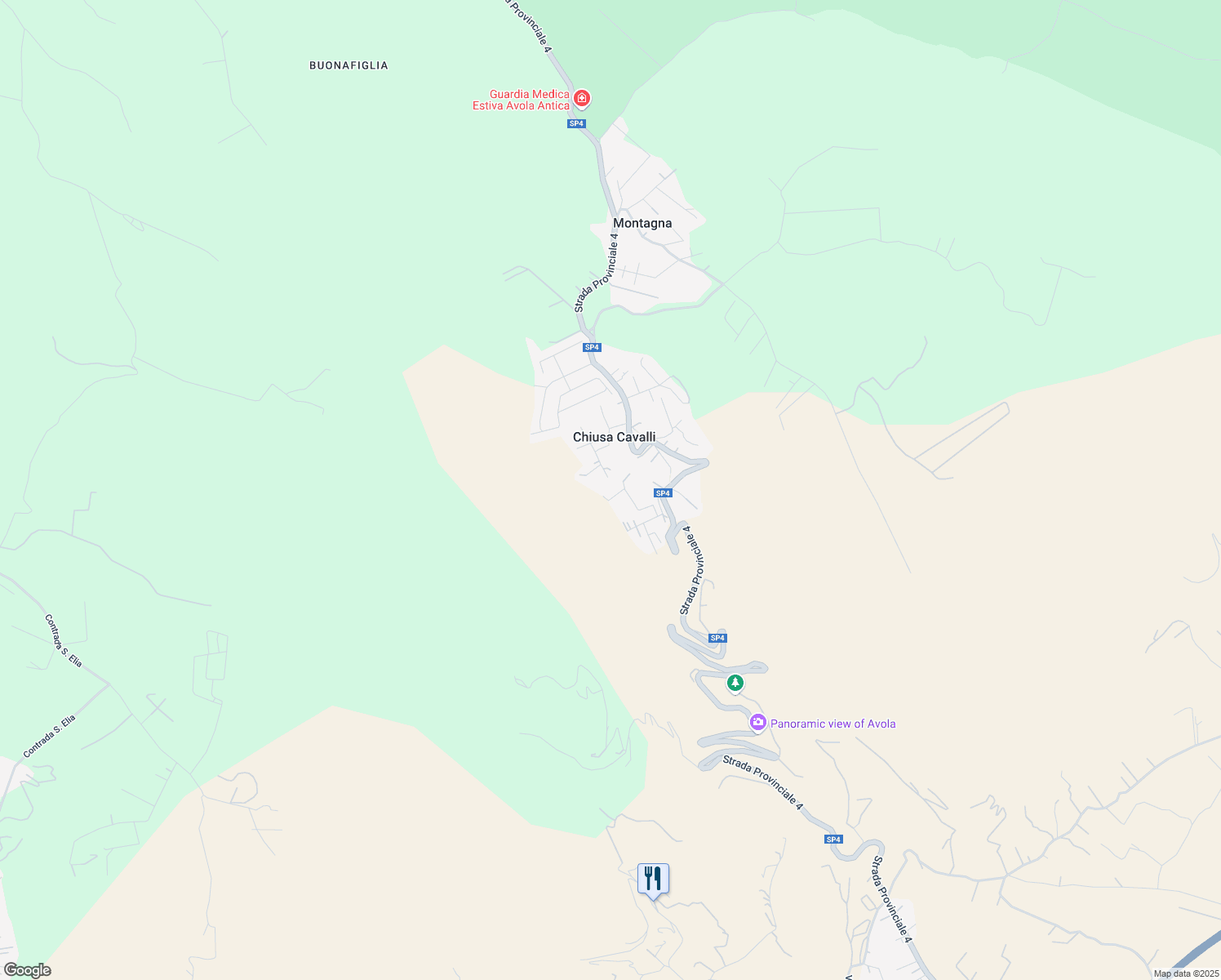 map of restaurants, bars, coffee shops, grocery stores, and more near in Chiusa Cavalli