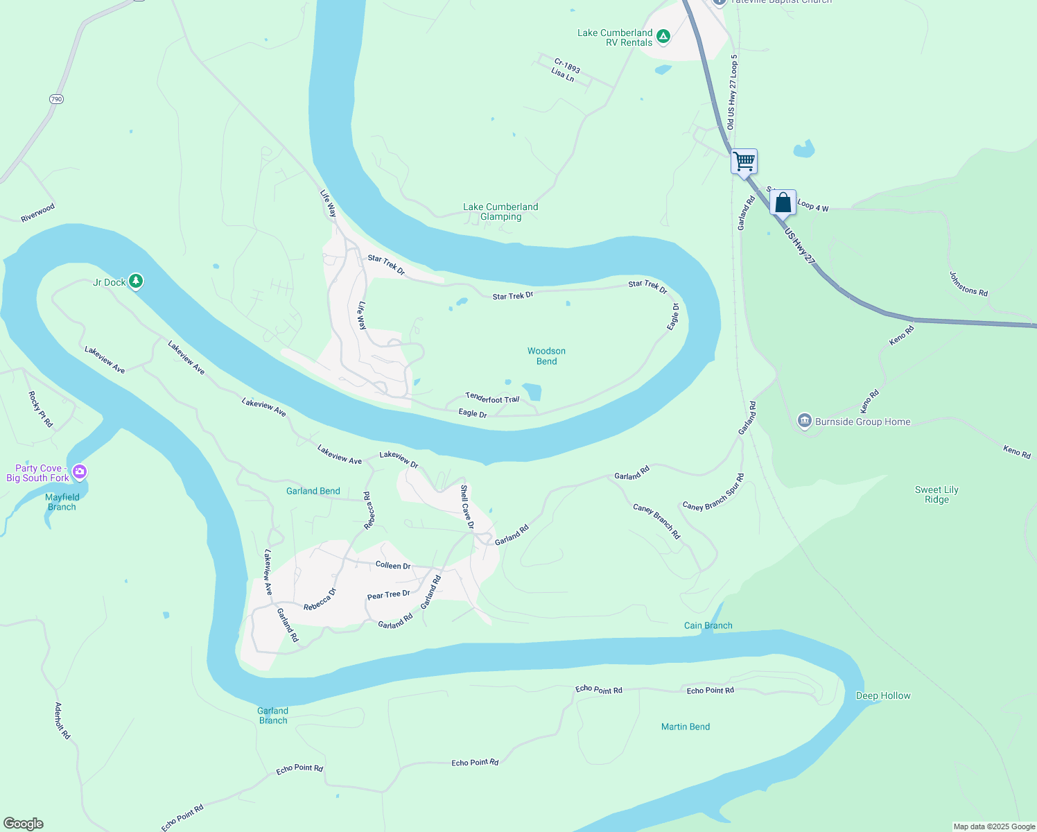 map of restaurants, bars, coffee shops, grocery stores, and more near Eagle Drive in Bronston