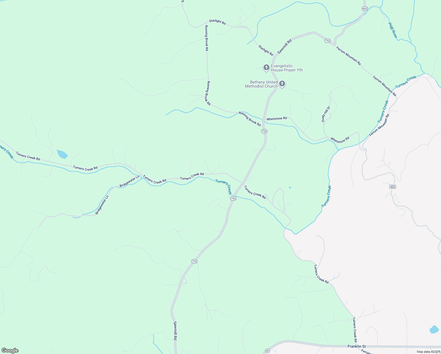 map of restaurants, bars, coffee shops, grocery stores, and more near 4504 Turners Creek Road in Ferrum
