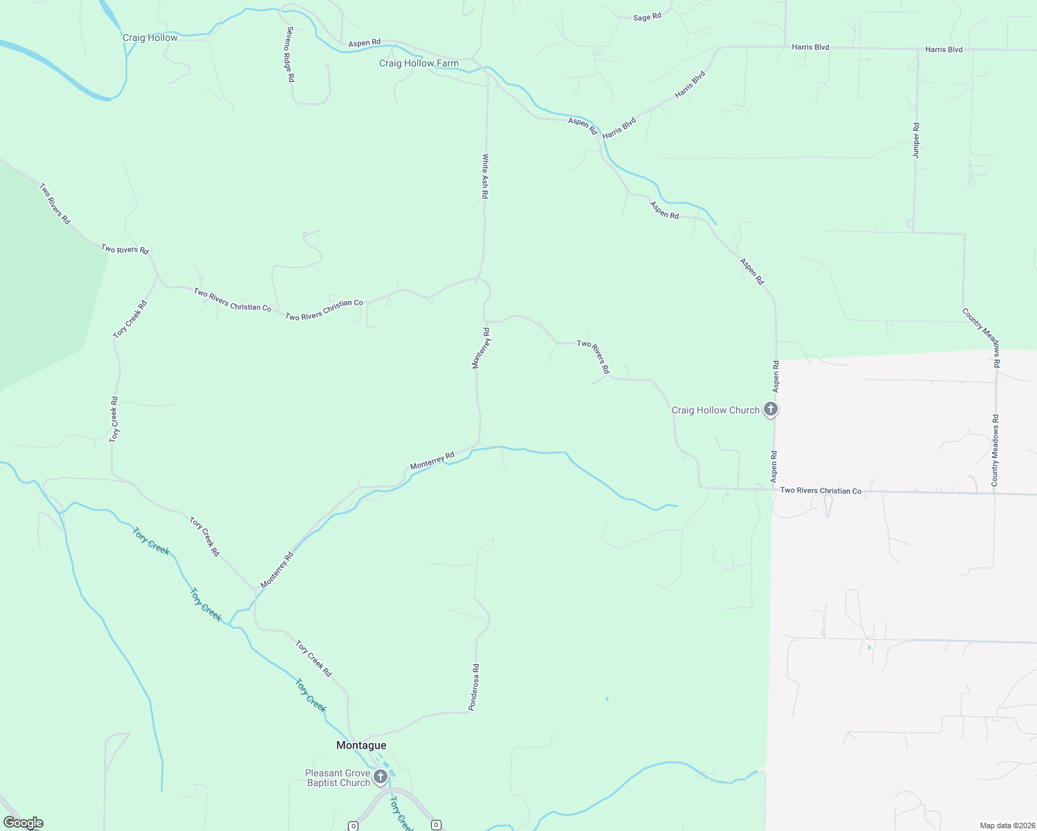 map of restaurants, bars, coffee shops, grocery stores, and more near 2364 Two Rivers Road in Highlandville