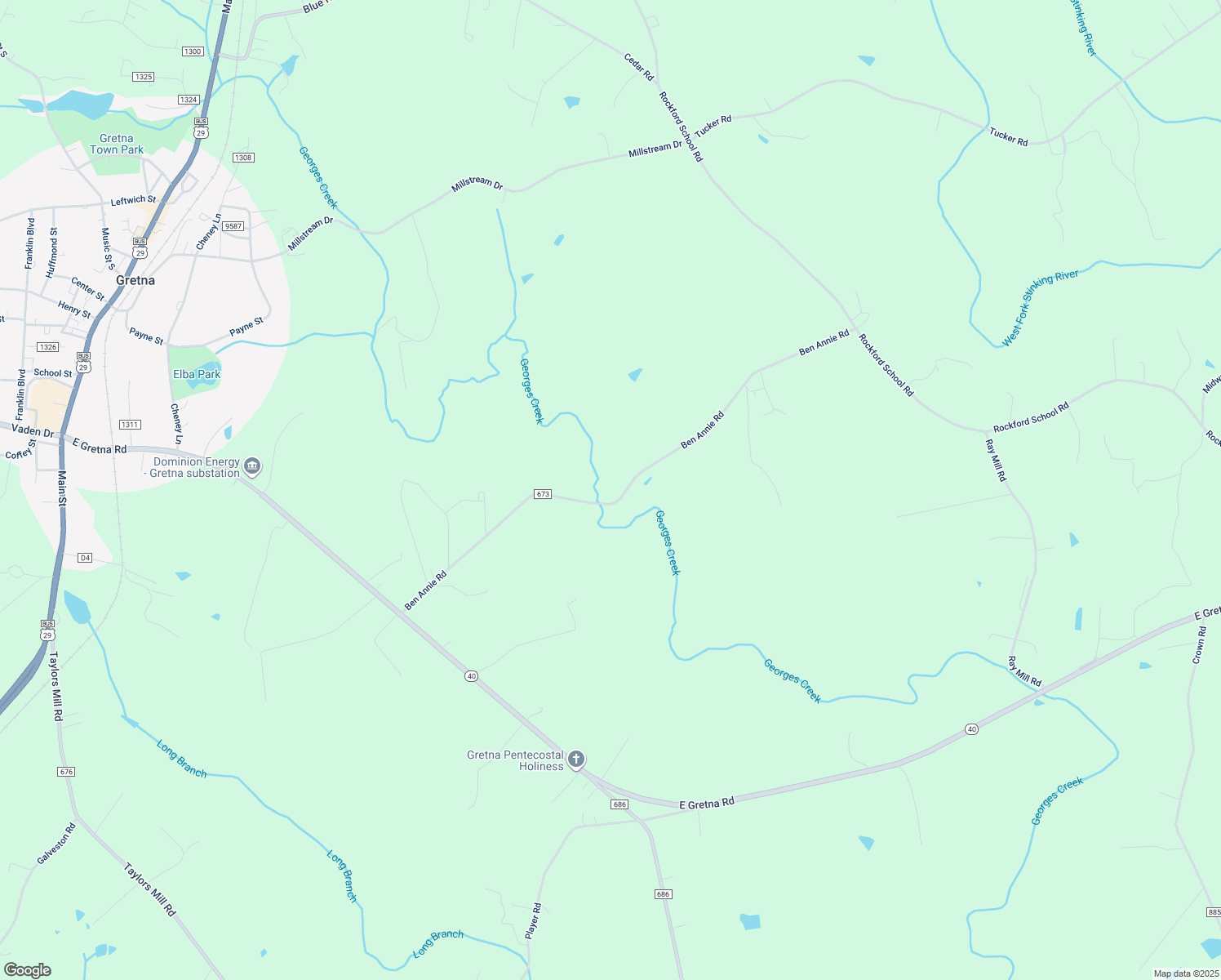 map of restaurants, bars, coffee shops, grocery stores, and more near 861 Ben Annie Road in Gretna
