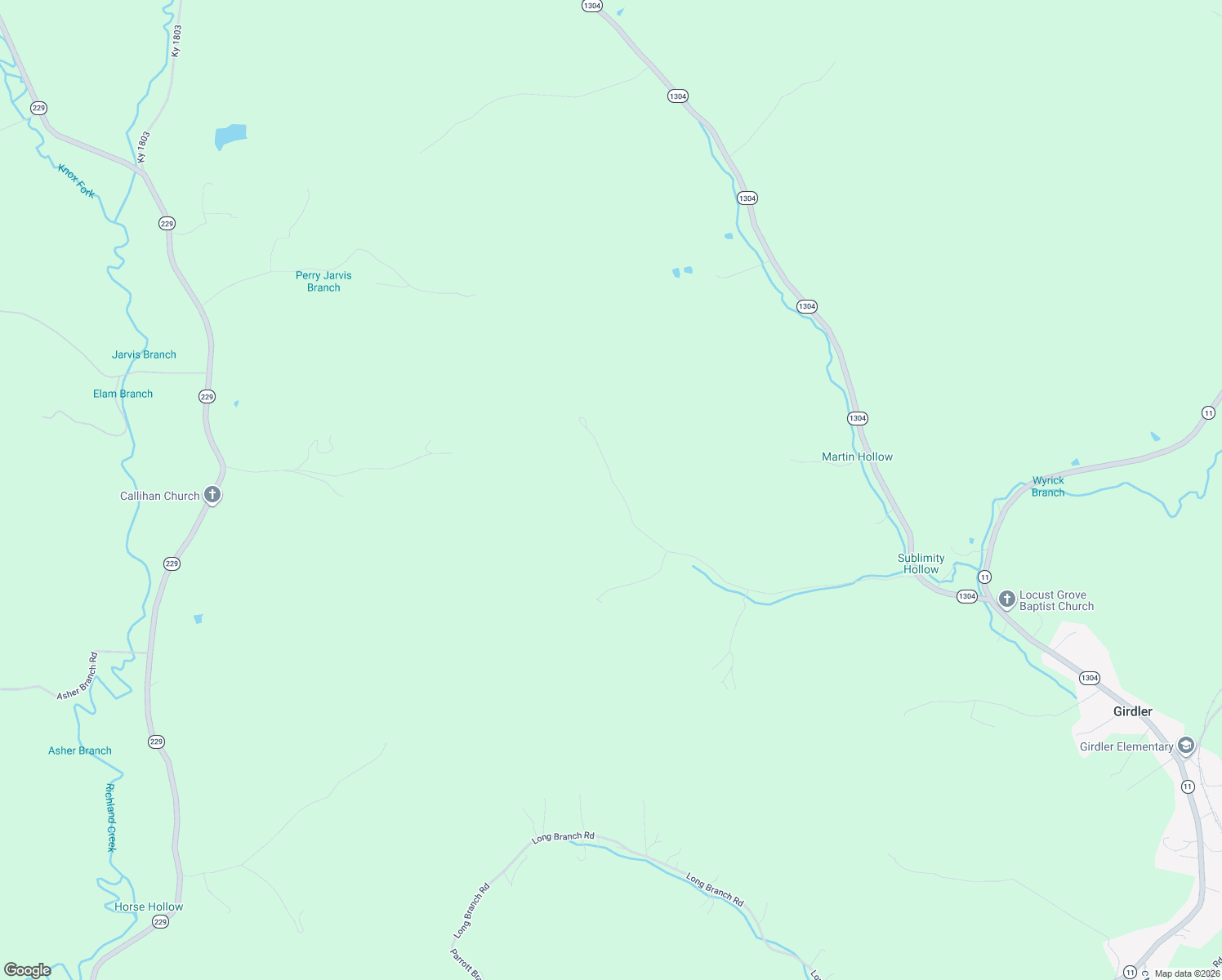 map of restaurants, bars, coffee shops, grocery stores, and more near 1023 Sublimity Hollow Road in Girdler