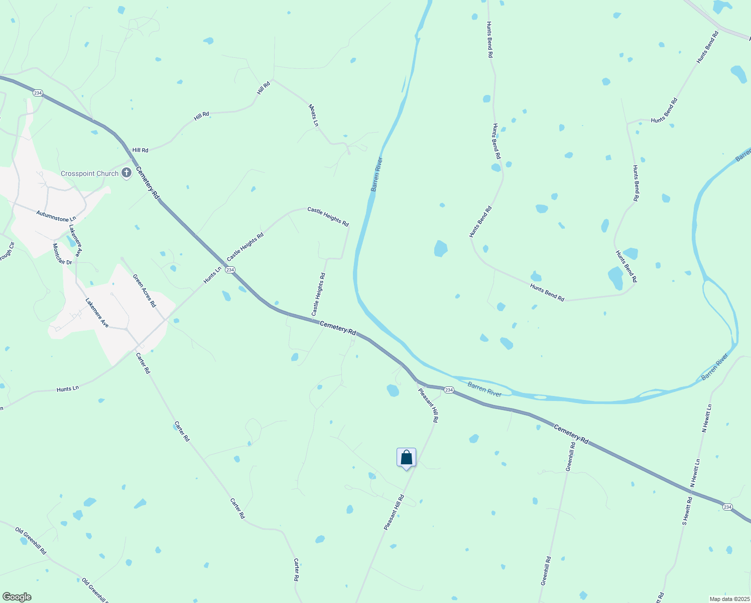 map of restaurants, bars, coffee shops, grocery stores, and more near 6964-7102 Cemetery Road in Bowling Green