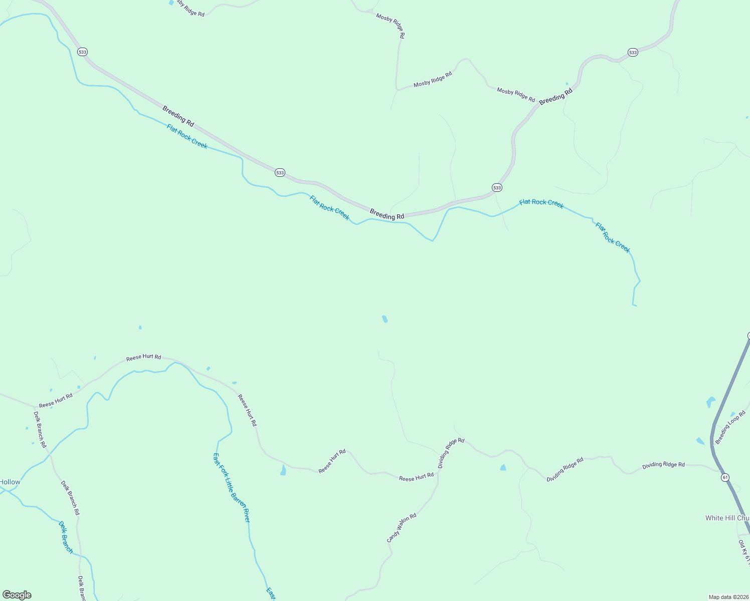 map of restaurants, bars, coffee shops, grocery stores, and more near 5488 Reese Hurt Road in Breeding