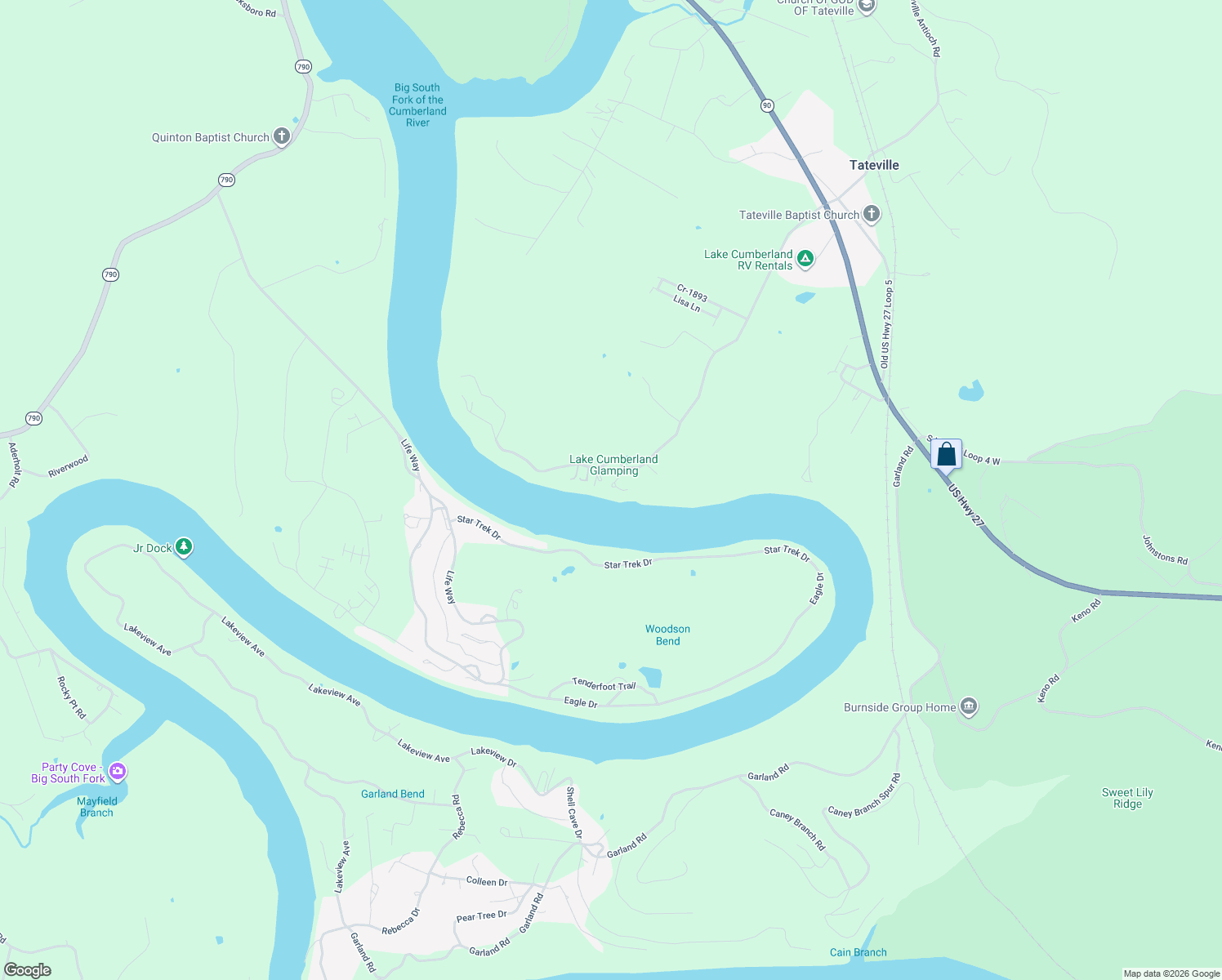 map of restaurants, bars, coffee shops, grocery stores, and more near 1585 Lewis Bray Road in Burnside