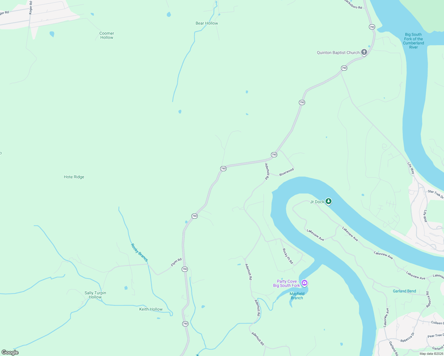 map of restaurants, bars, coffee shops, grocery stores, and more near 3950 Kentucky 790 in Bronston