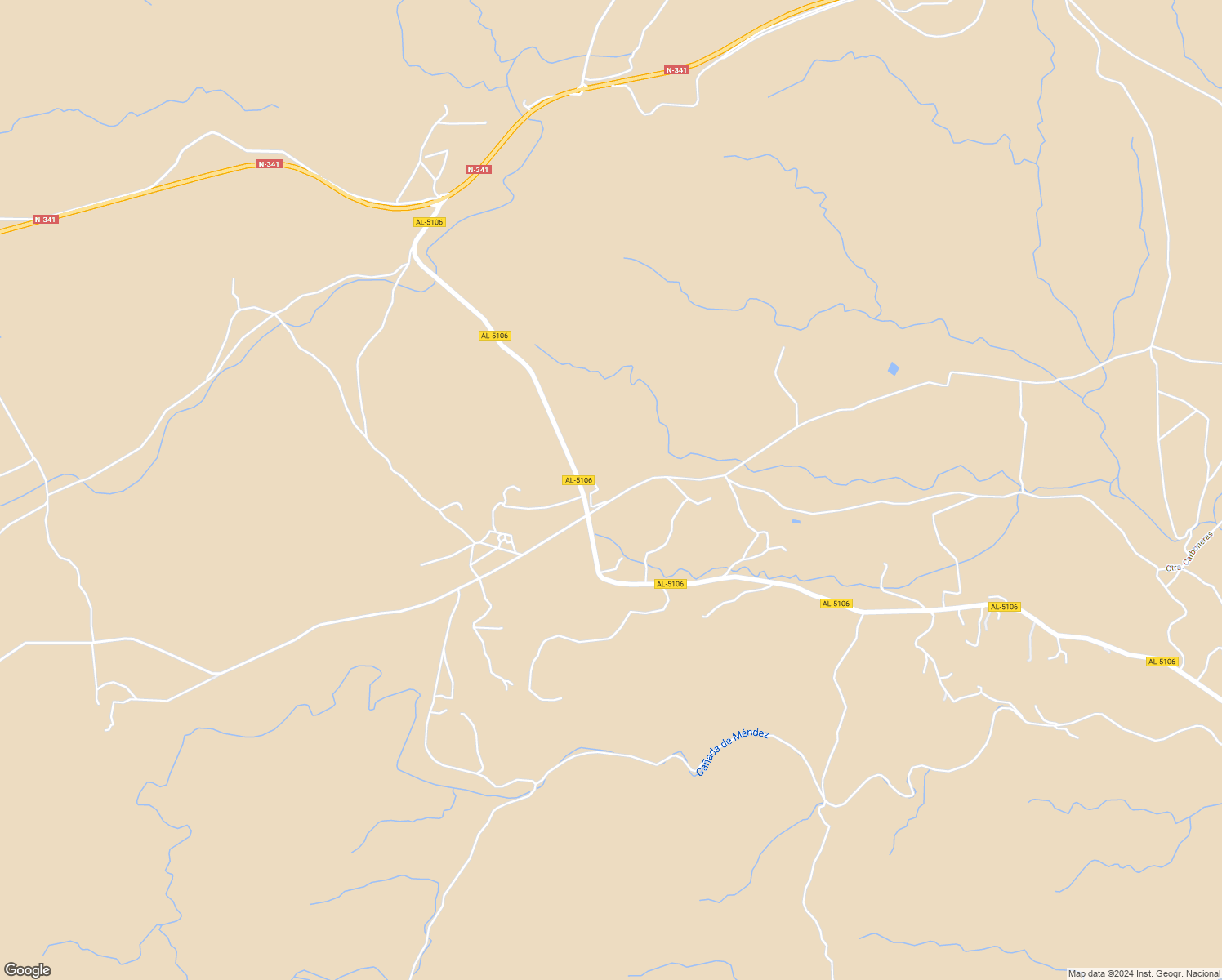 map of restaurants, bars, coffee shops, grocery stores, and more near AL-5106 in Níjar