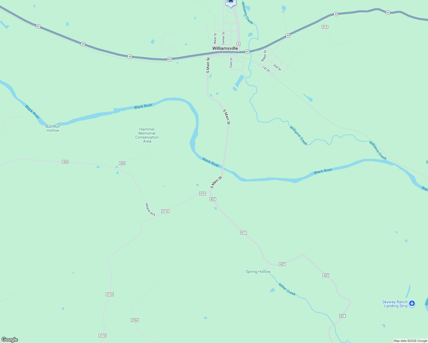 map of restaurants, bars, coffee shops, grocery stores, and more near County Road 417 in Poplar Bluff