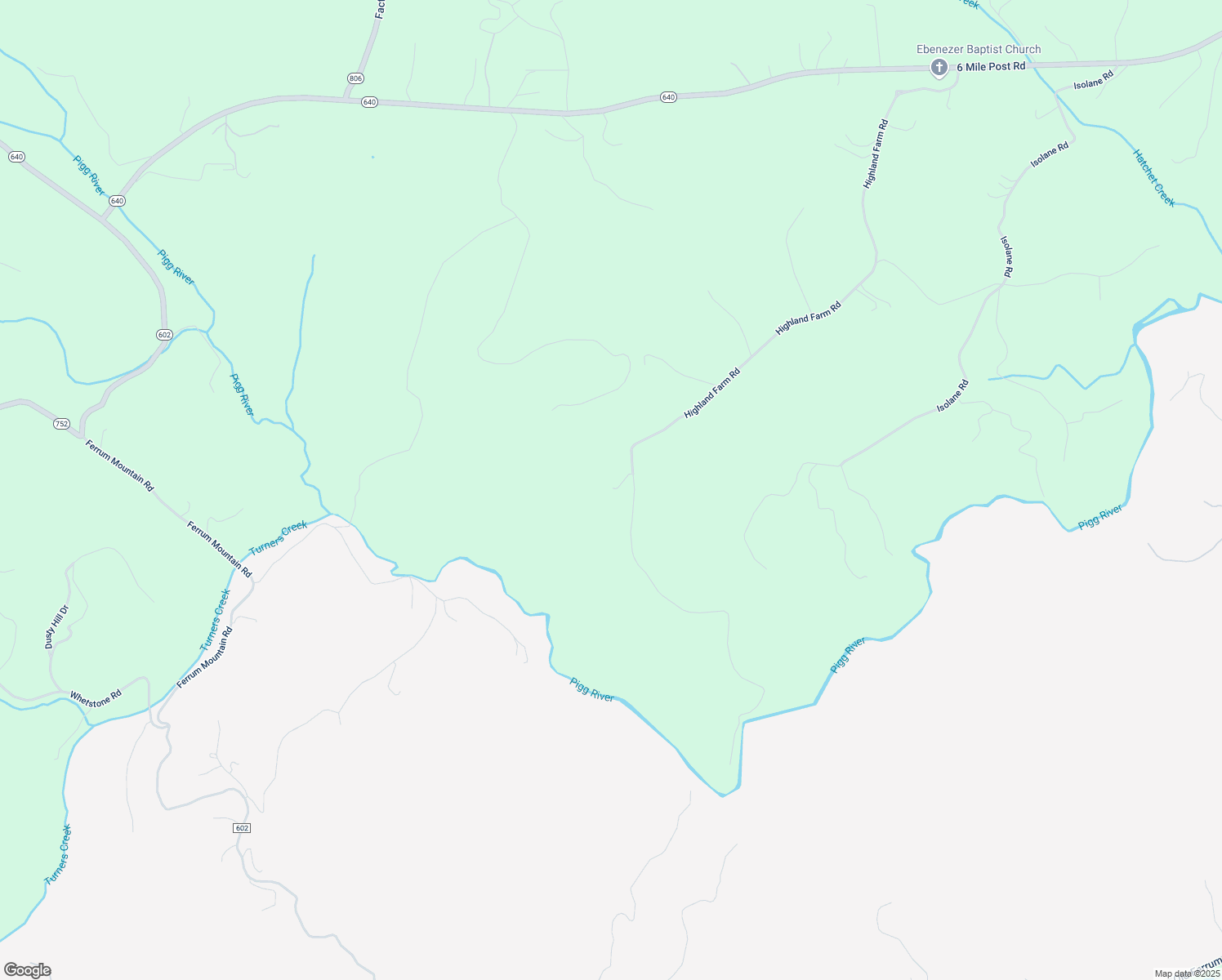 map of restaurants, bars, coffee shops, grocery stores, and more near 1685 Highland Farm Road in Callaway