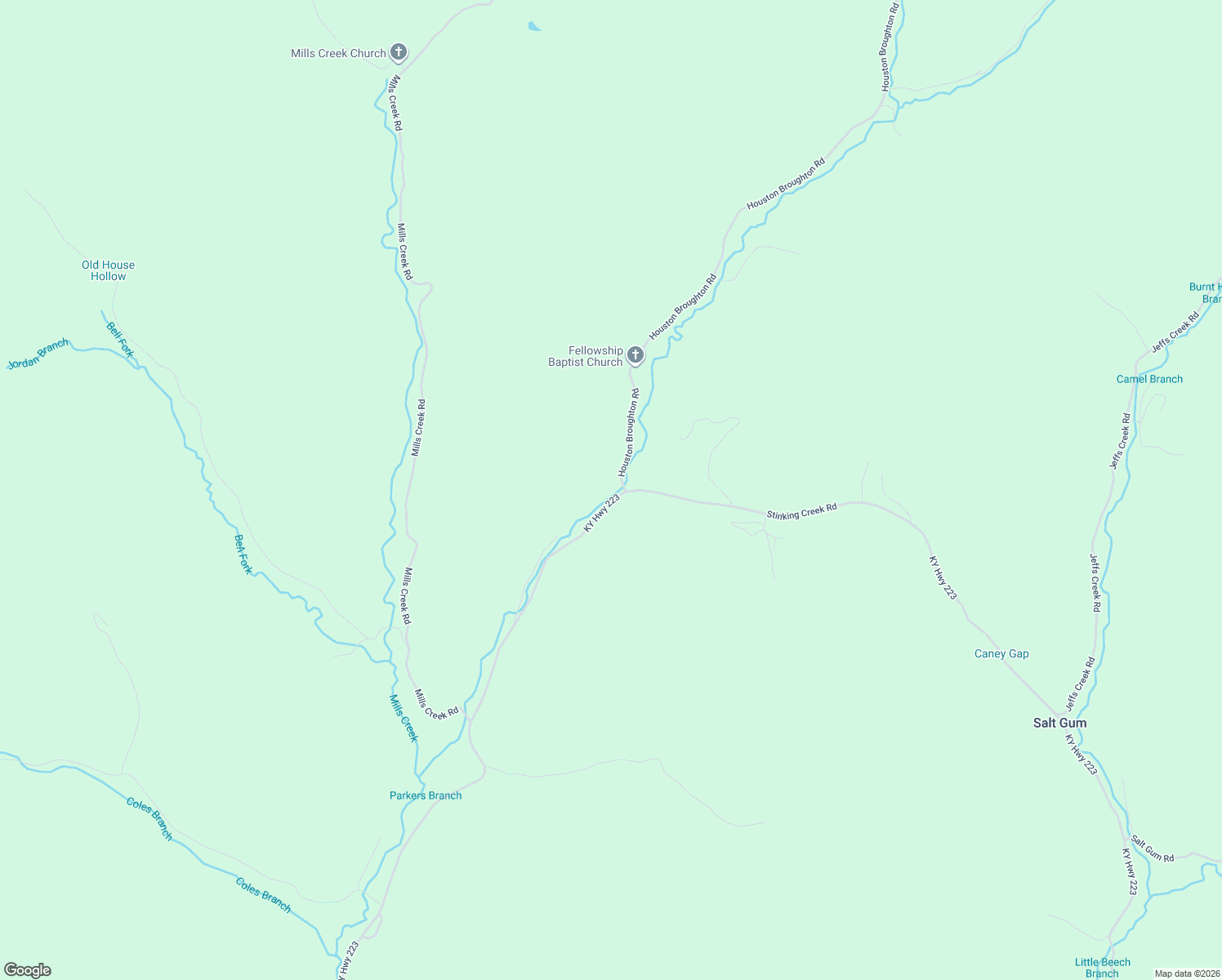 map of restaurants, bars, coffee shops, grocery stores, and more near 9978 State Highway 223 in Flat Lick