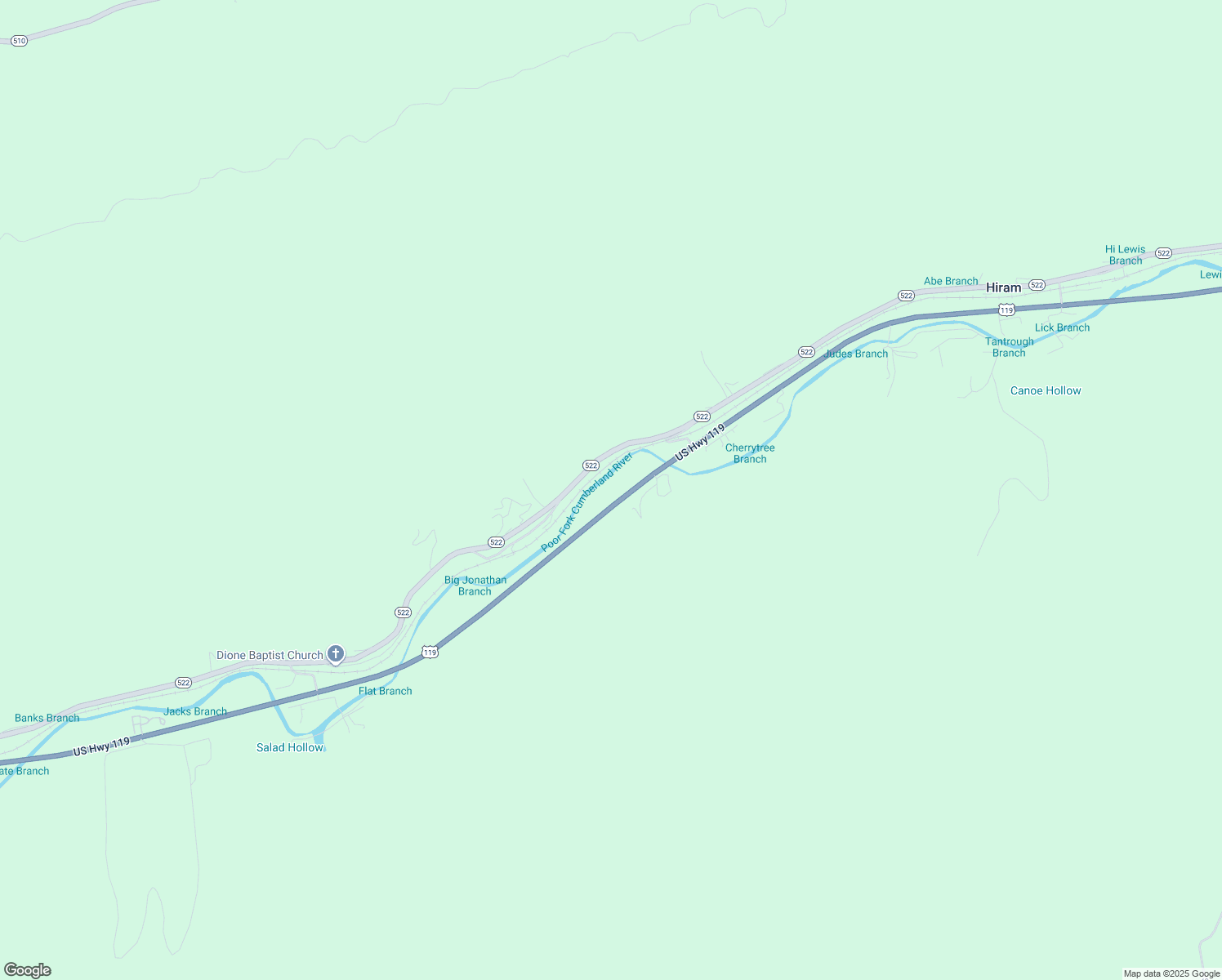 map of restaurants, bars, coffee shops, grocery stores, and more near 16300 U.S. 119 in Cumberland