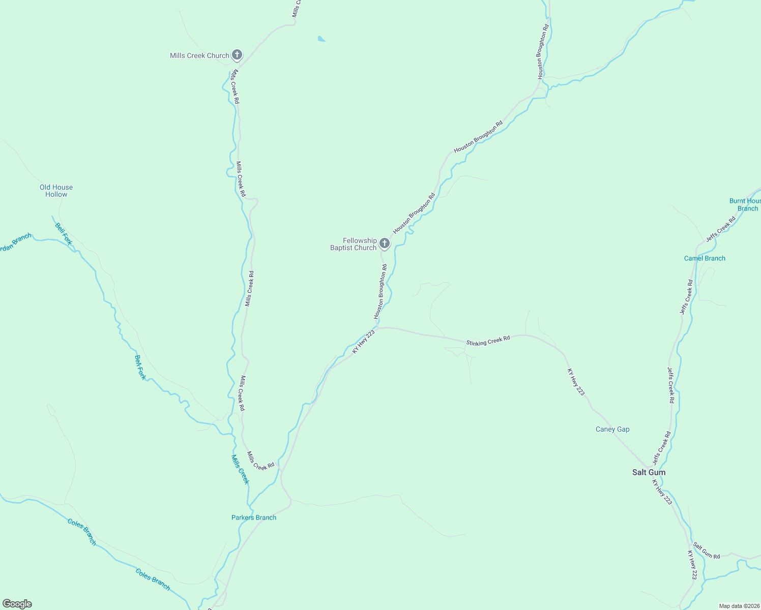 map of restaurants, bars, coffee shops, grocery stores, and more near 123 Houston Broughton Road in Flat Lick