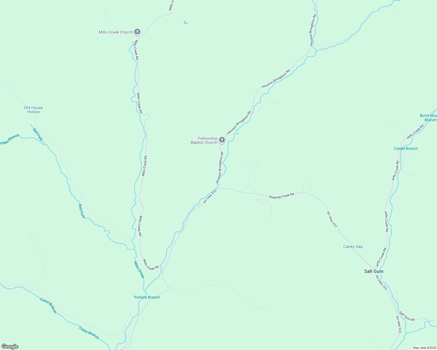 map of restaurants, bars, coffee shops, grocery stores, and more near 123 Houston Broughton Road in Flat Lick
