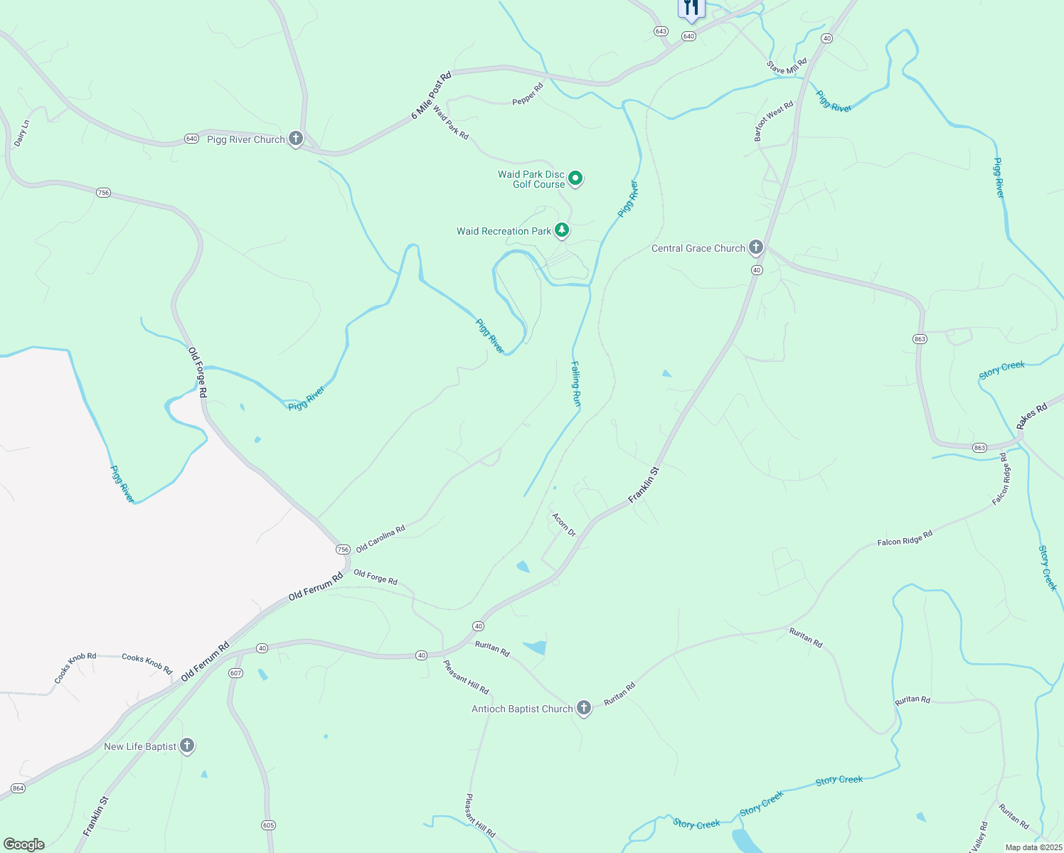 map of restaurants, bars, coffee shops, grocery stores, and more near 780 Old Carolina Road in Rocky Mount