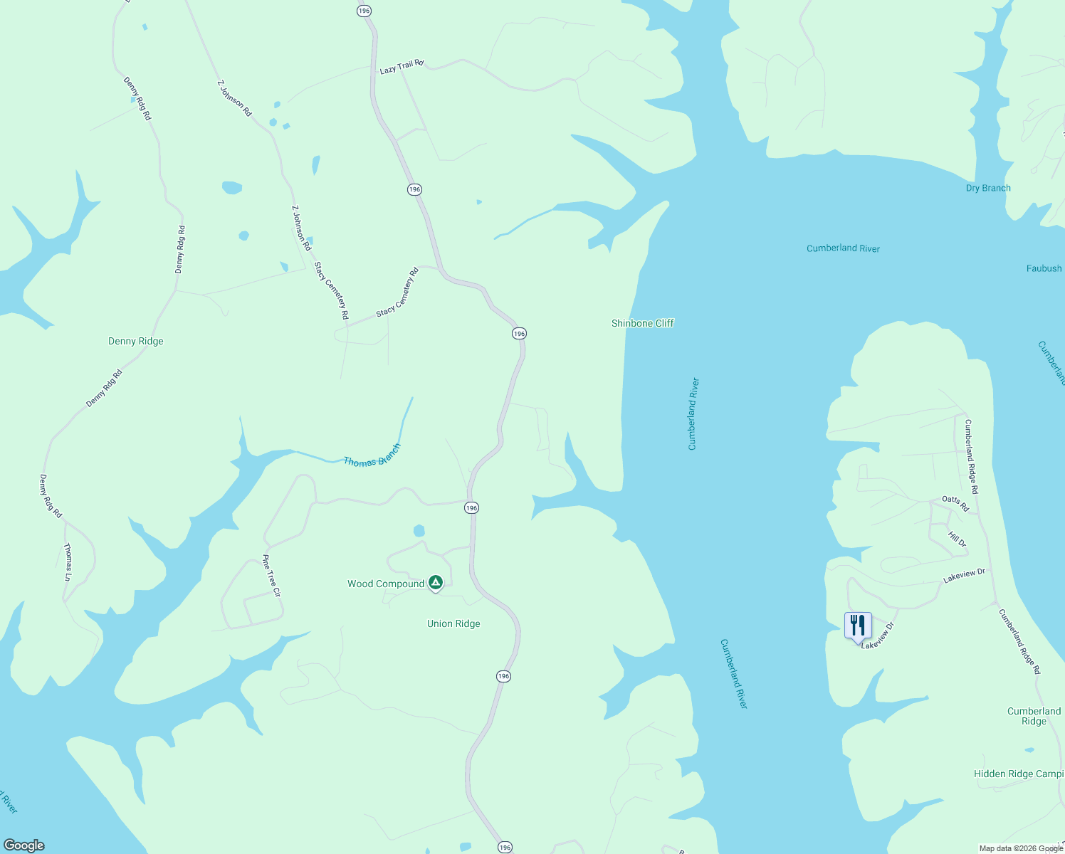 map of restaurants, bars, coffee shops, grocery stores, and more near Cedar Crest Road in Wayne