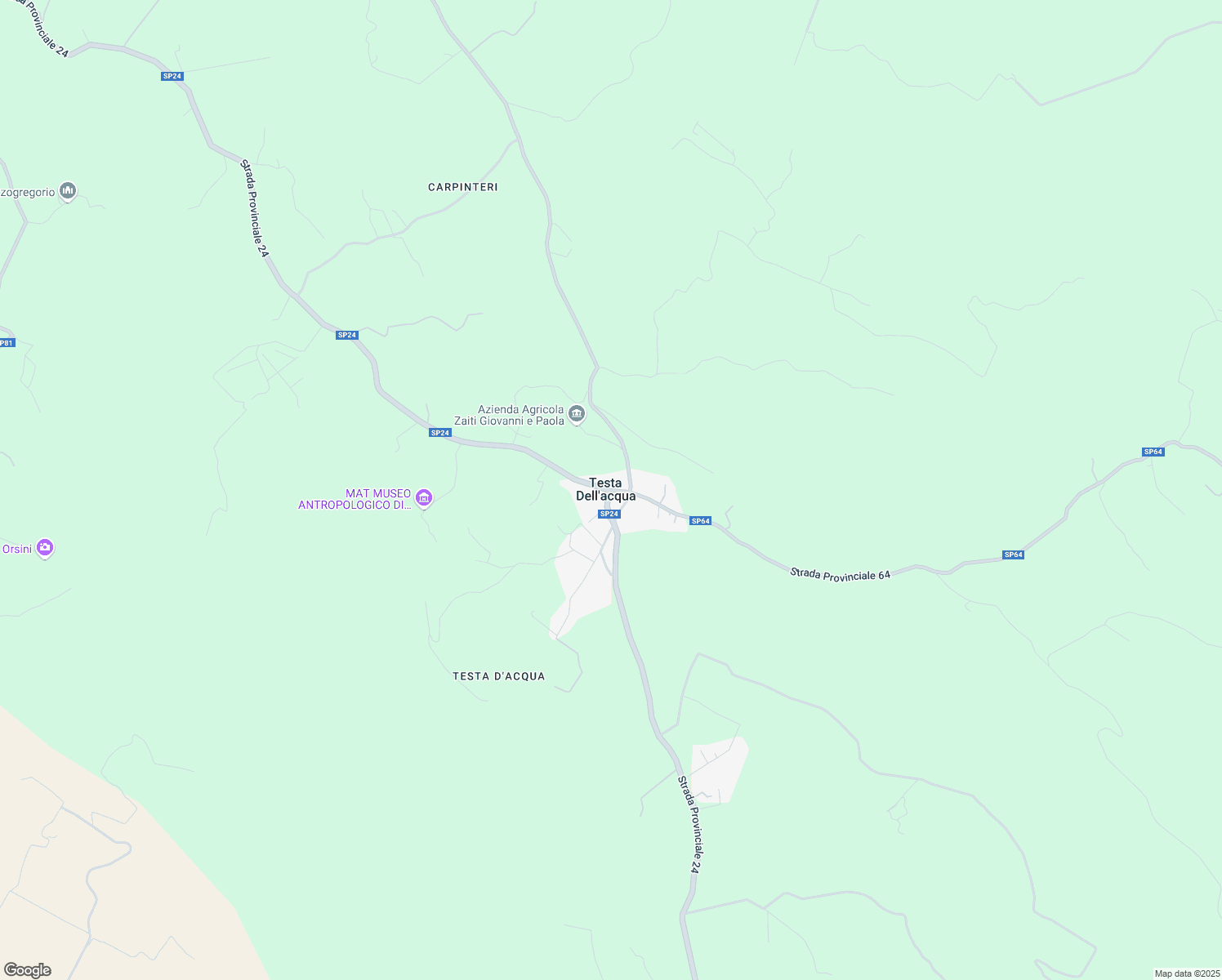 map of restaurants, bars, coffee shops, grocery stores, and more near 76 Via Gallo Soldato in Testa Dell'acqua