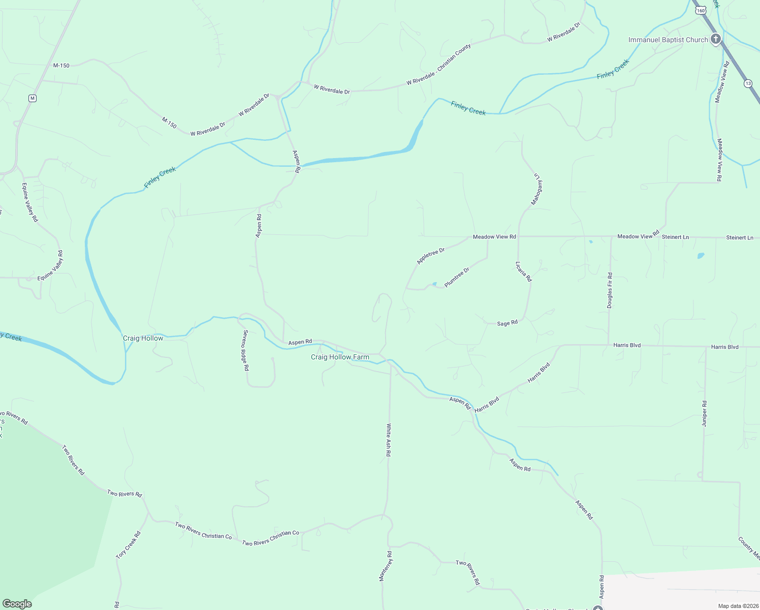 map of restaurants, bars, coffee shops, grocery stores, and more near 2106 Aspen Road in Nixa