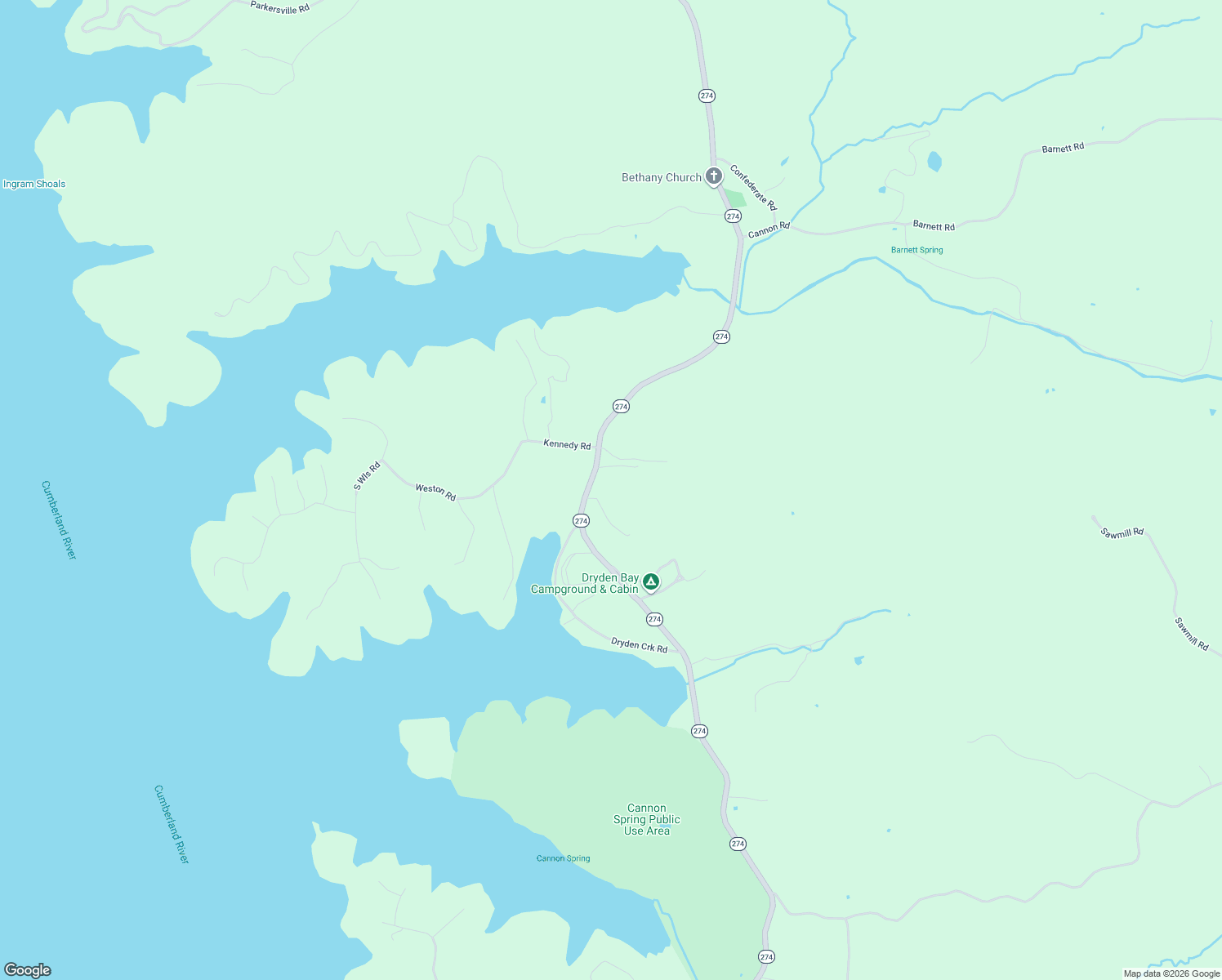 map of restaurants, bars, coffee shops, grocery stores, and more near 45 Bryson Road in Eddyville