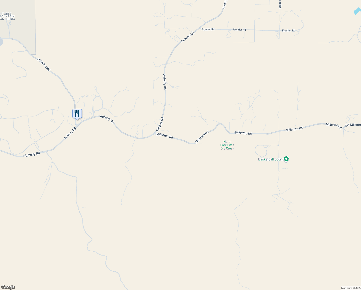 map of restaurants, bars, coffee shops, grocery stores, and more near 9855 Millerton Road in Clovis