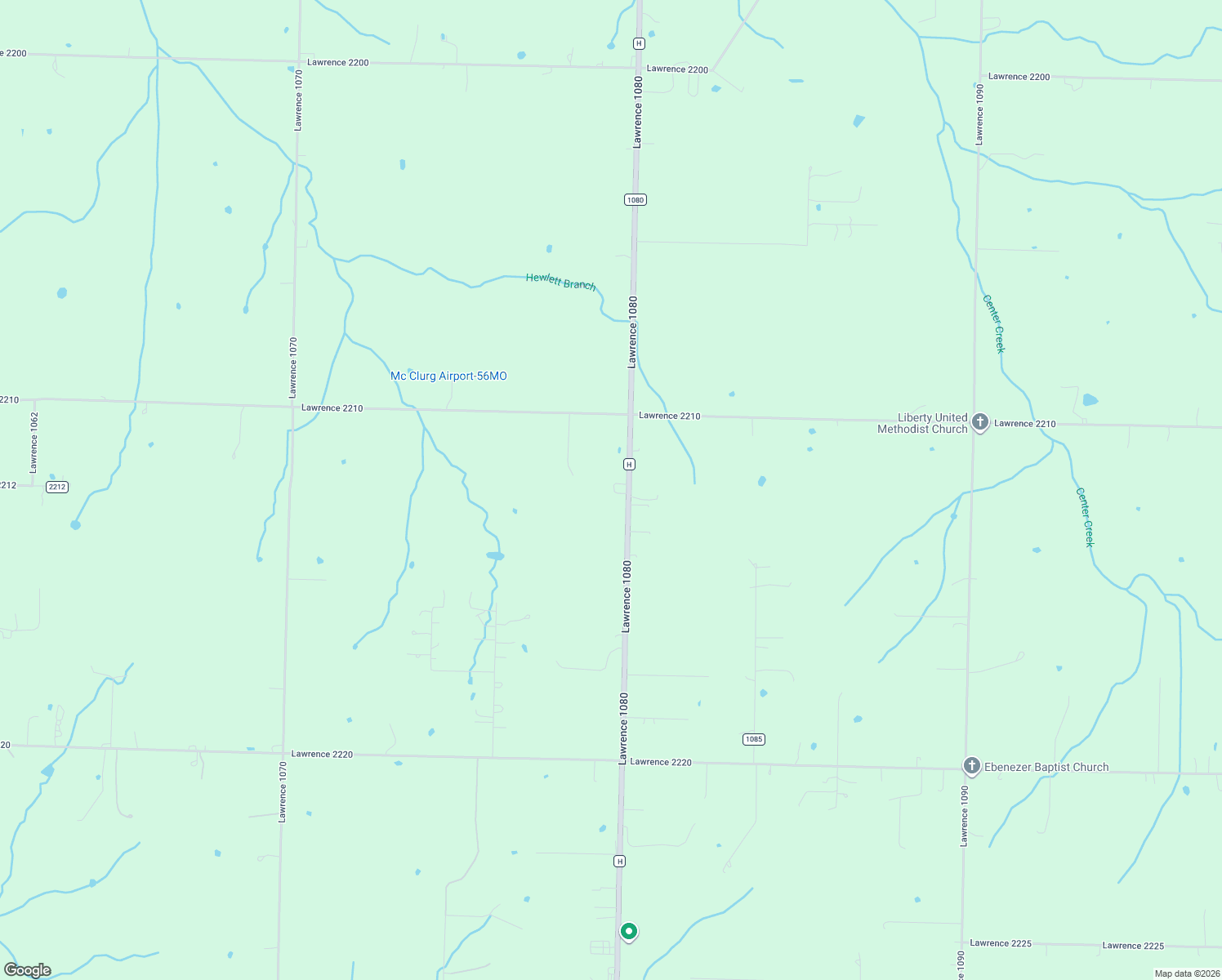 map of restaurants, bars, coffee shops, grocery stores, and more near 21205 Highway H in Monett