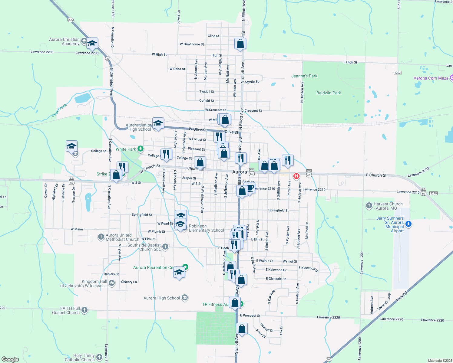 542 South Jefferson Avenue, Aurora MO Walk Score