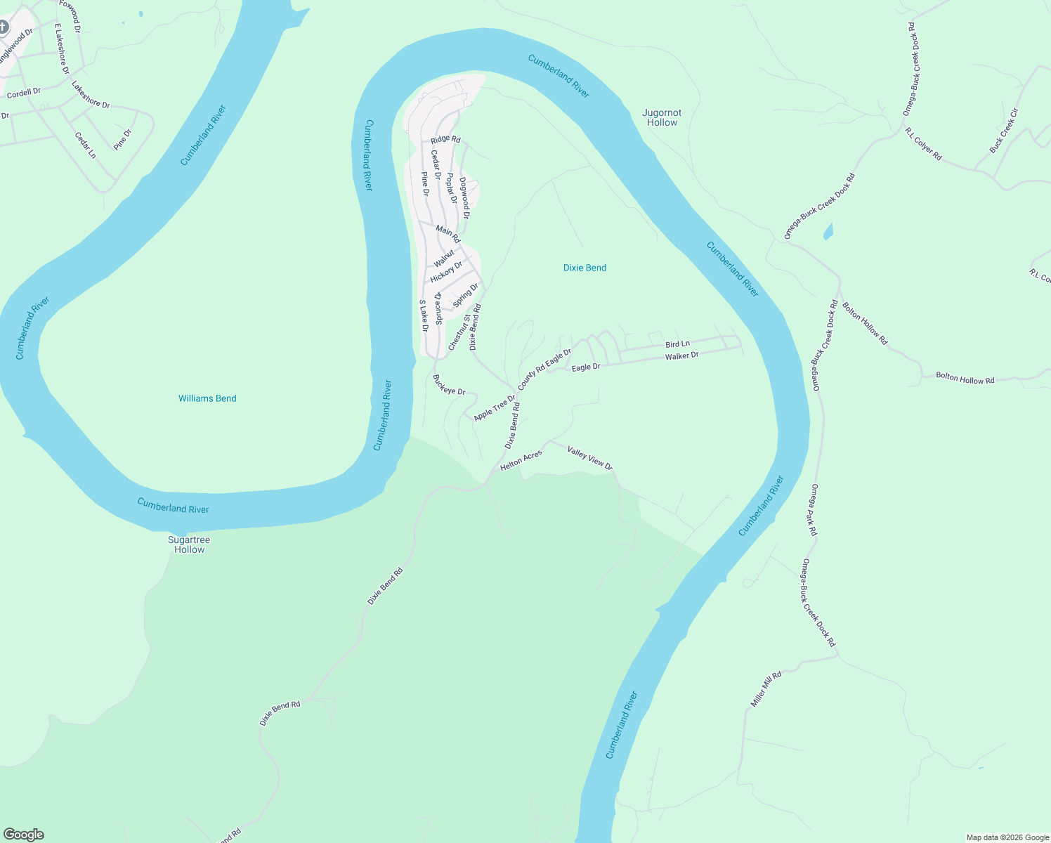 map of restaurants, bars, coffee shops, grocery stores, and more near 2560 Dixie Bend Road in Burnside