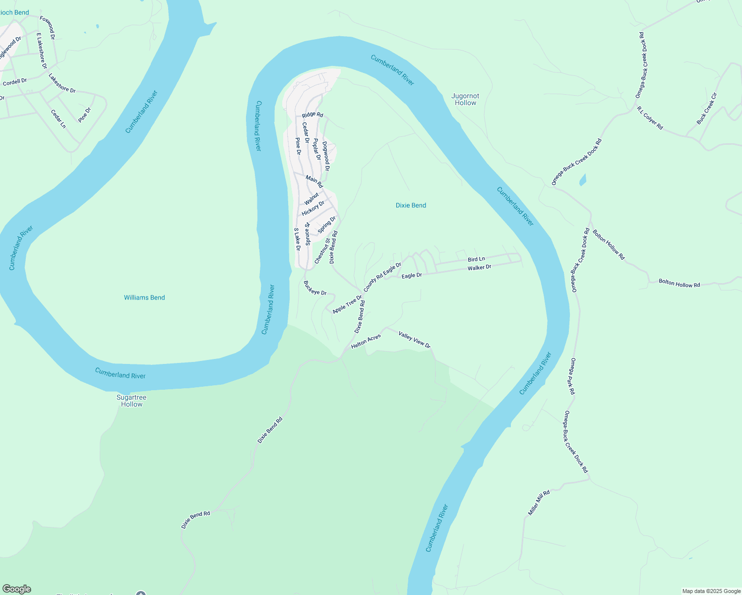 map of restaurants, bars, coffee shops, grocery stores, and more near County Road in Burnside