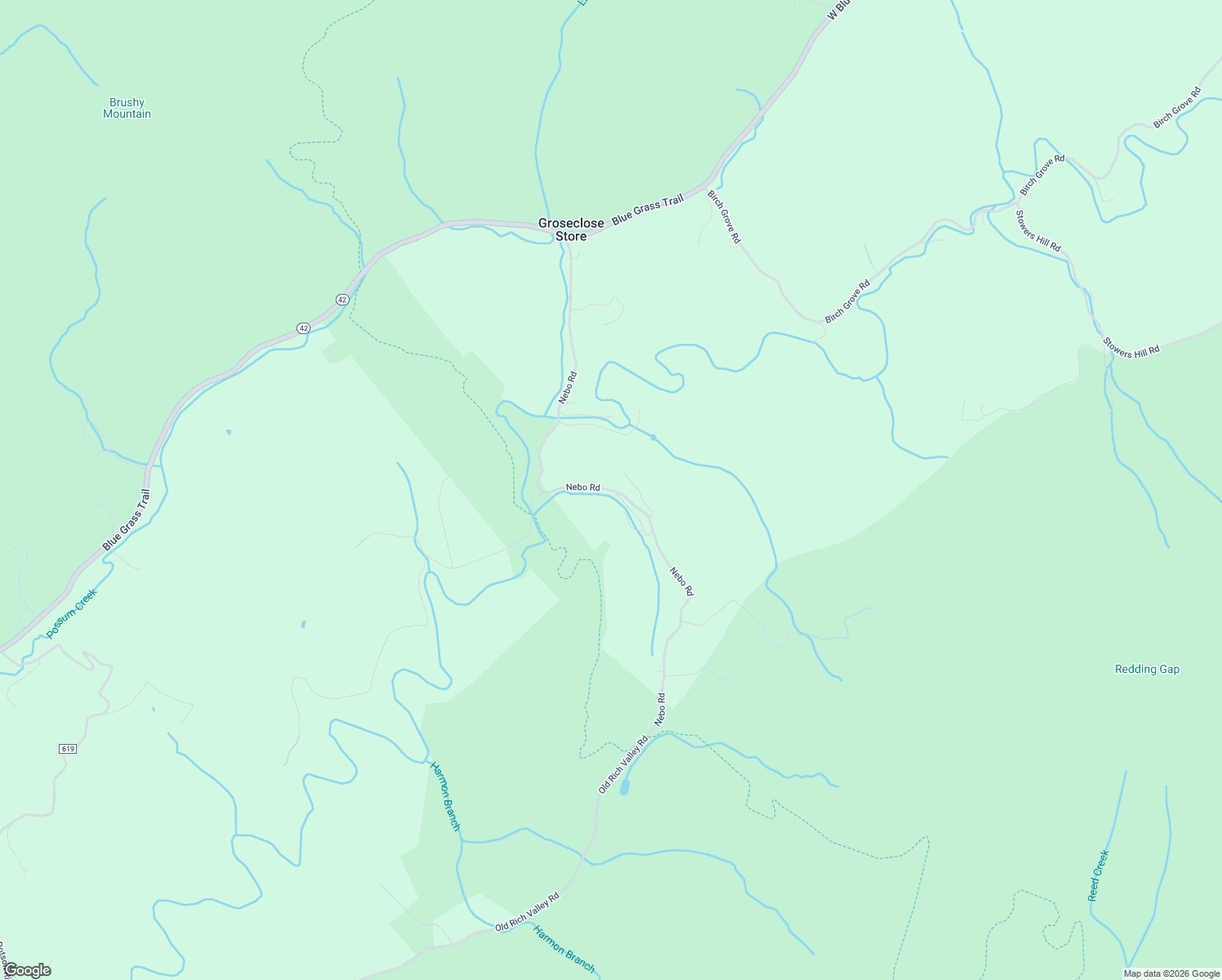 map of restaurants, bars, coffee shops, grocery stores, and more near State Route 610 in Bland County