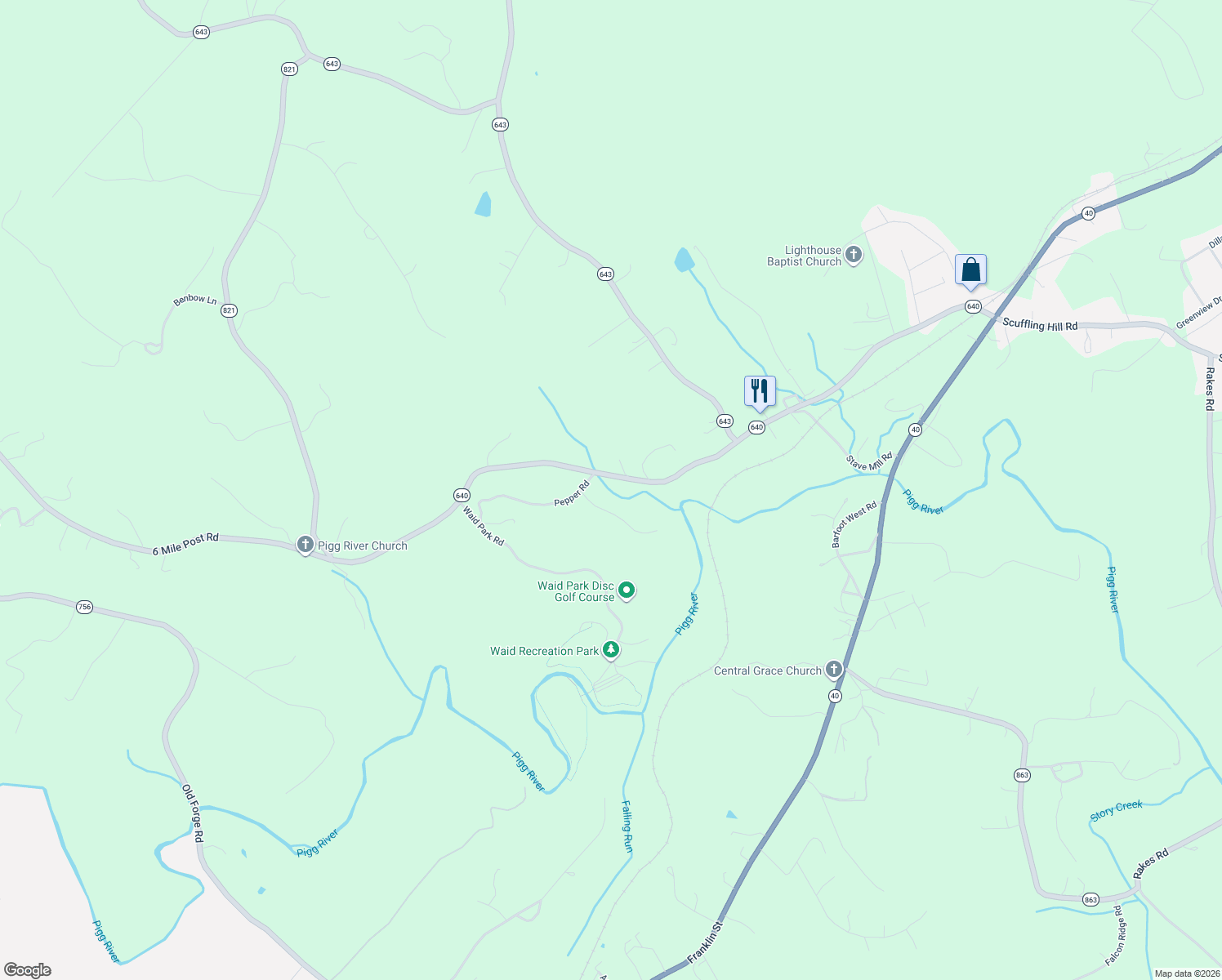 map of restaurants, bars, coffee shops, grocery stores, and more near 67 Pepper Road in Rocky Mount
