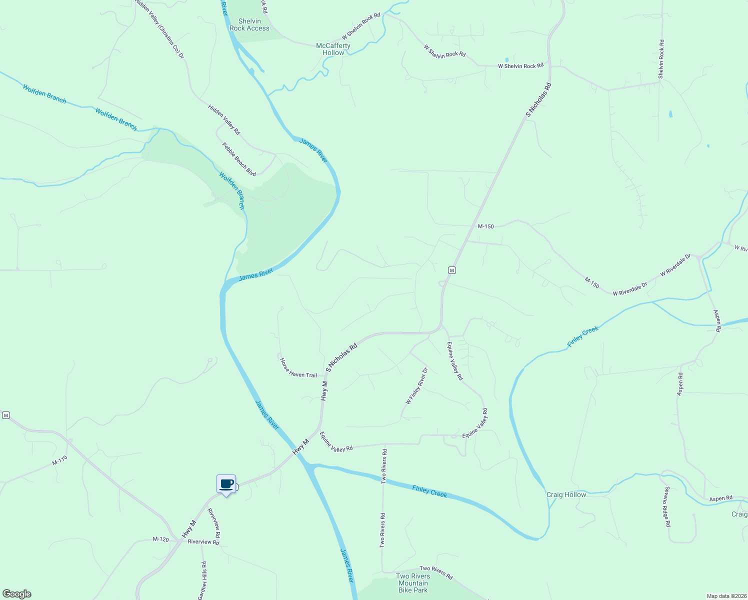 map of restaurants, bars, coffee shops, grocery stores, and more near 1886 W Ranch Rd in Nixa