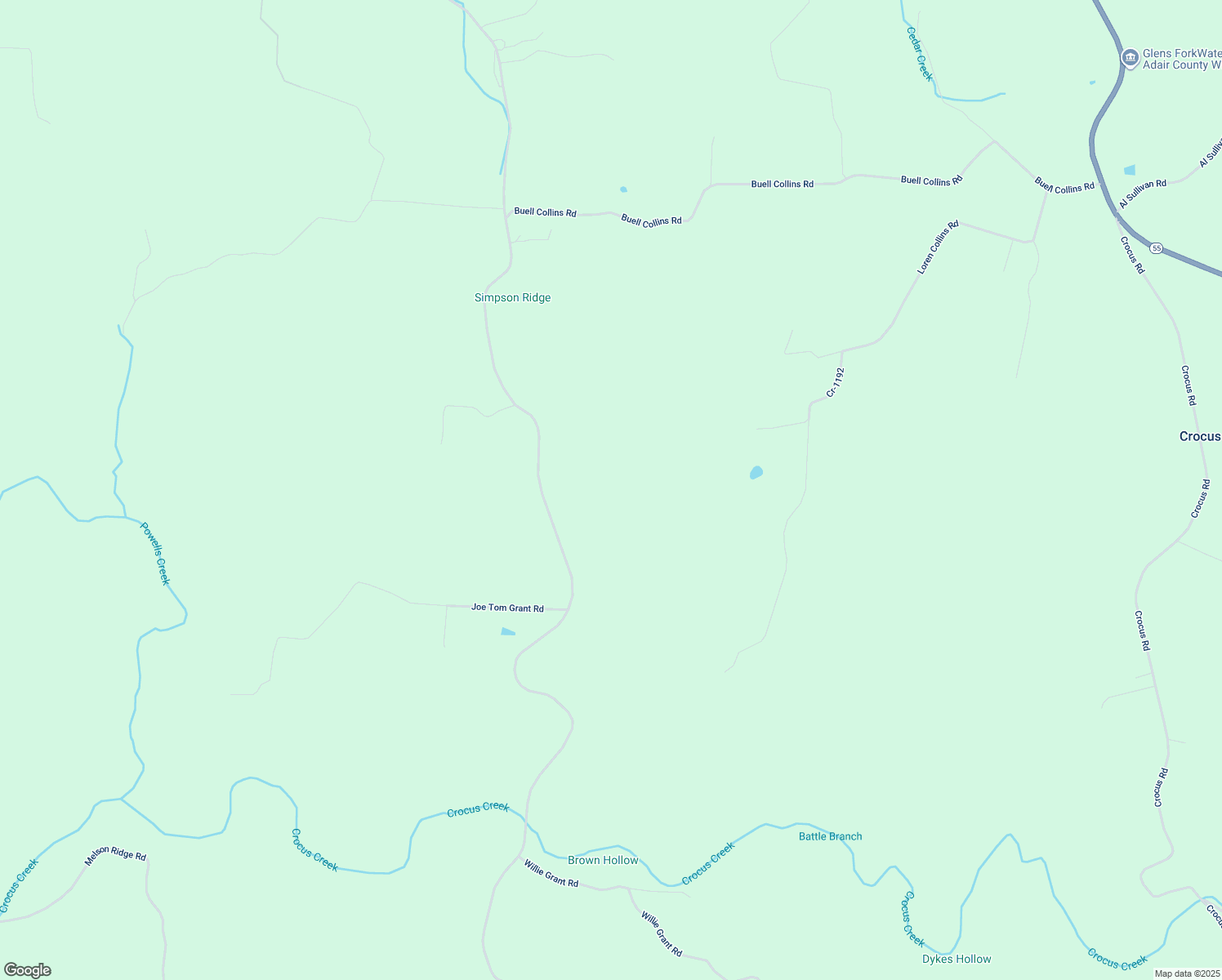 map of restaurants, bars, coffee shops, grocery stores, and more near in Glens Fork