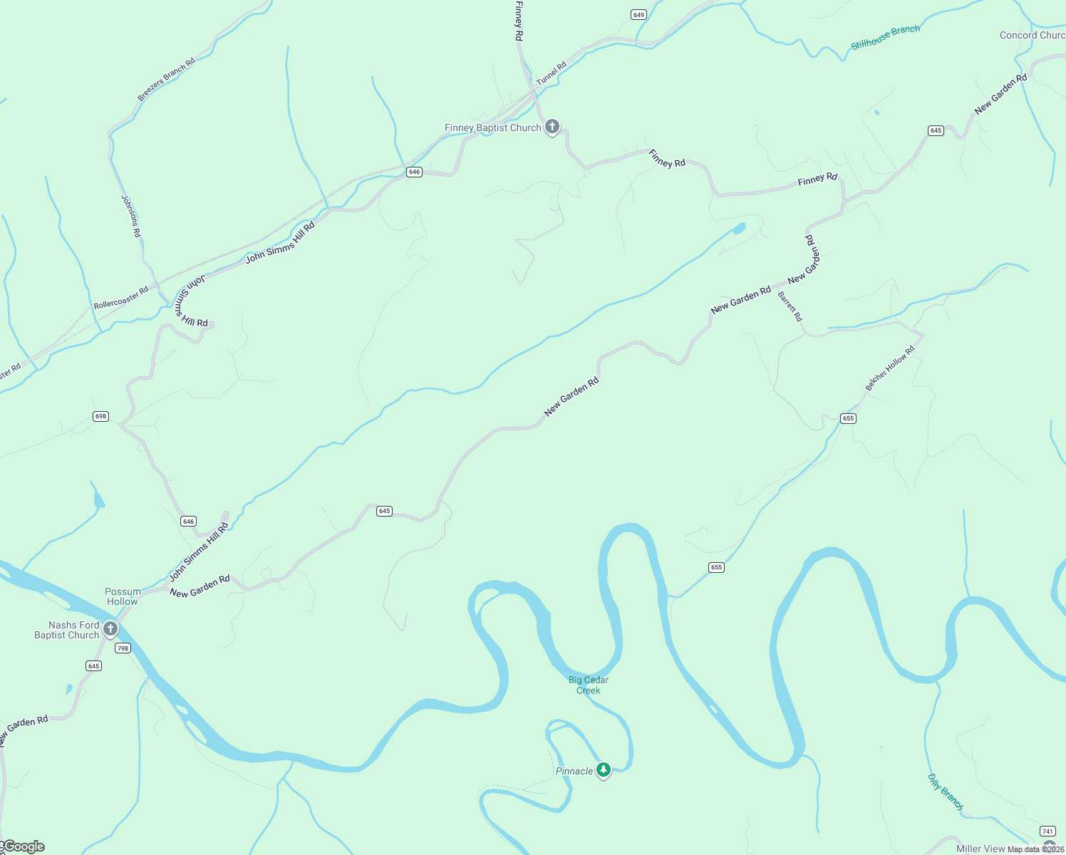 map of restaurants, bars, coffee shops, grocery stores, and more near 6648 New Garden Road in Honaker