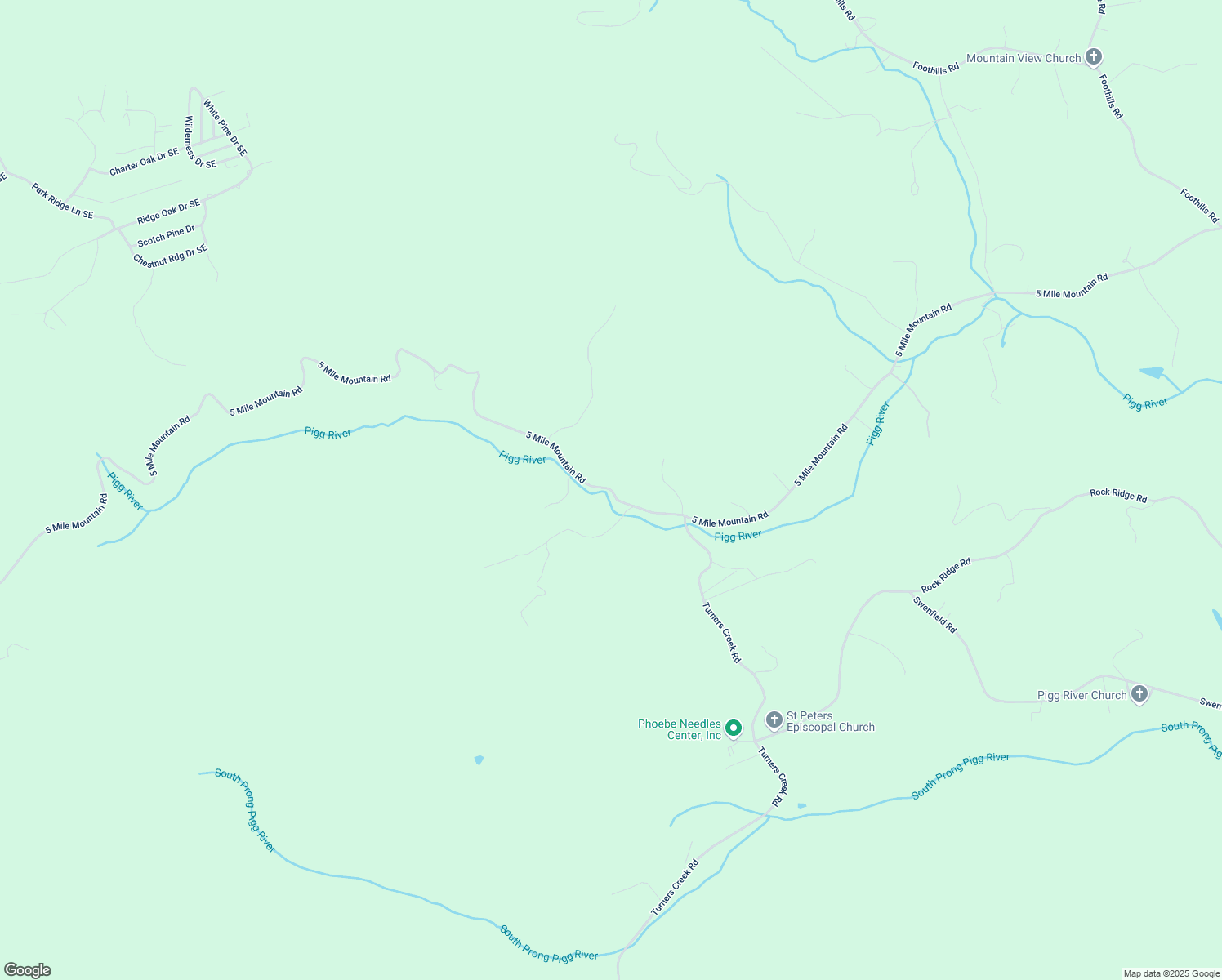 map of restaurants, bars, coffee shops, grocery stores, and more near 5 Mile Mountain Road in Franklin County