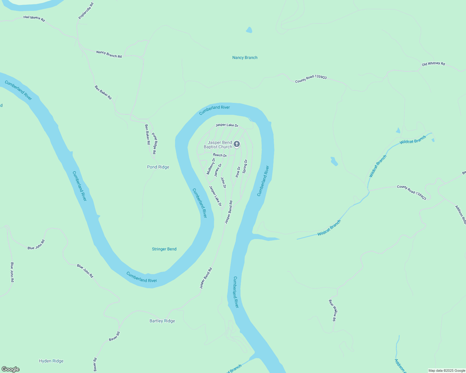 map of restaurants, bars, coffee shops, grocery stores, and more near 1598 Jasper Bend Road in Burnside