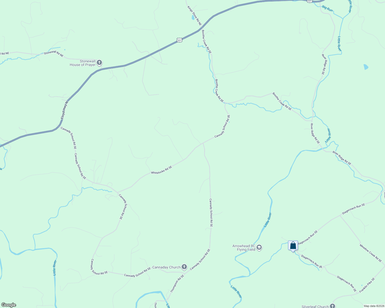 map of restaurants, bars, coffee shops, grocery stores, and more near 508 Whitelocke Road Southeast in Floyd