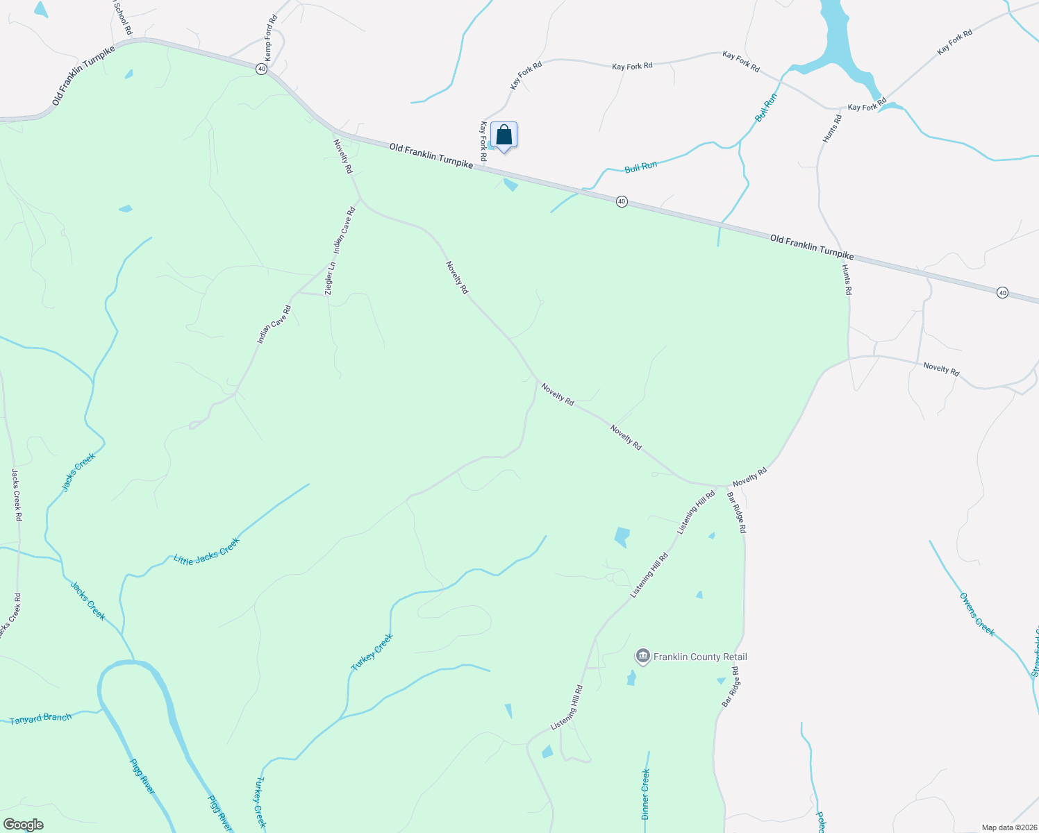 map of restaurants, bars, coffee shops, grocery stores, and more near 1150 Novelty Road in Union Hall