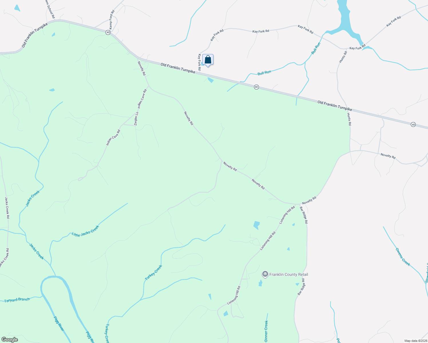 map of restaurants, bars, coffee shops, grocery stores, and more near 1150 Novelty Road in Union Hall