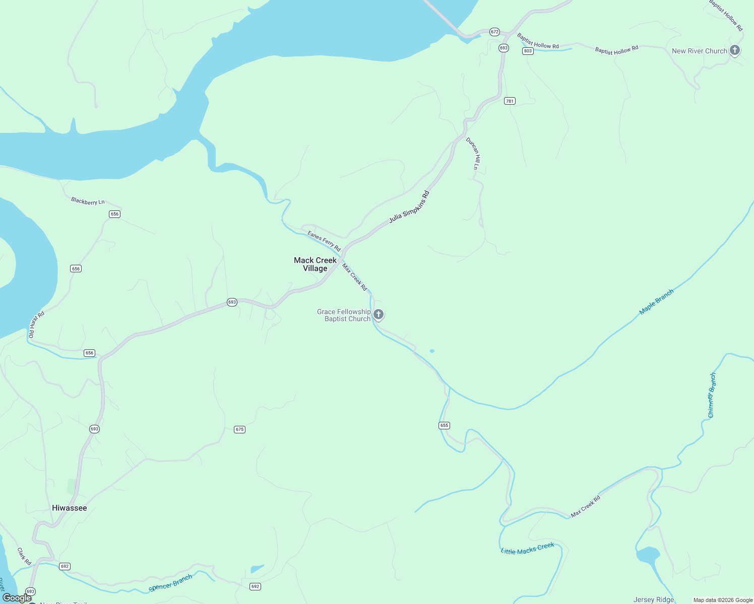 map of restaurants, bars, coffee shops, grocery stores, and more near 2690 Max Creek Road in Hiwassee