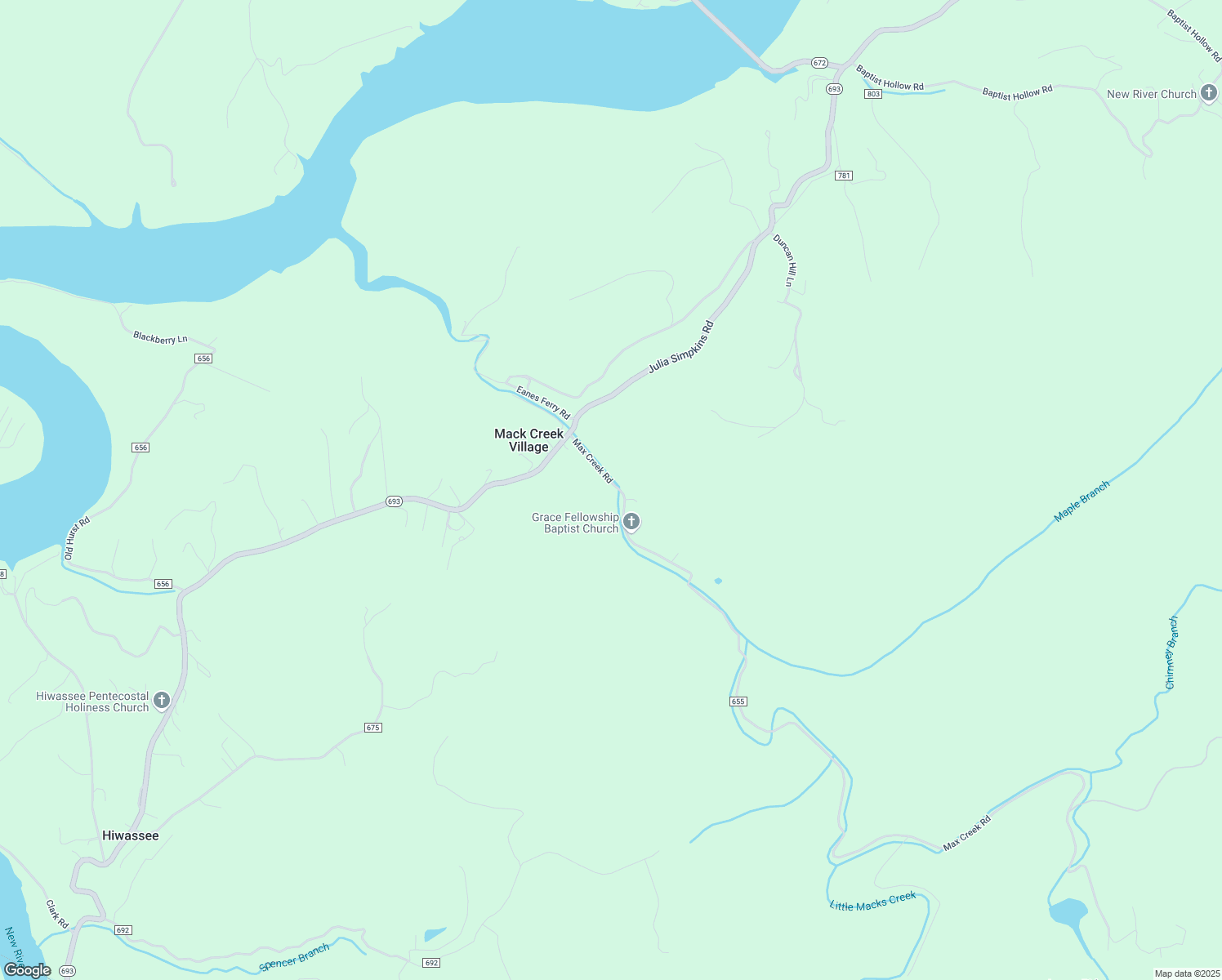 map of restaurants, bars, coffee shops, grocery stores, and more near 2690-2743 Max Creek Road in Hiwassee