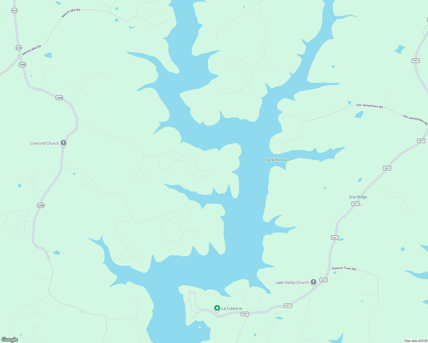 map of restaurants, bars, coffee shops, grocery stores, and more near 50 Village Cove in Jamestown