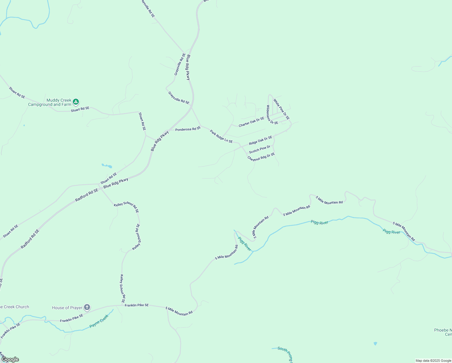 map of restaurants, bars, coffee shops, grocery stores, and more near Lynn Circle Southeast in Copper Hill