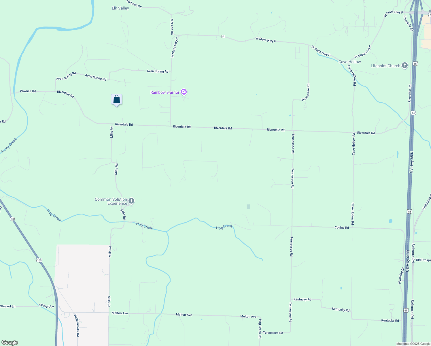 map of restaurants, bars, coffee shops, grocery stores, and more near 372 Foxtail Drive in Ozark