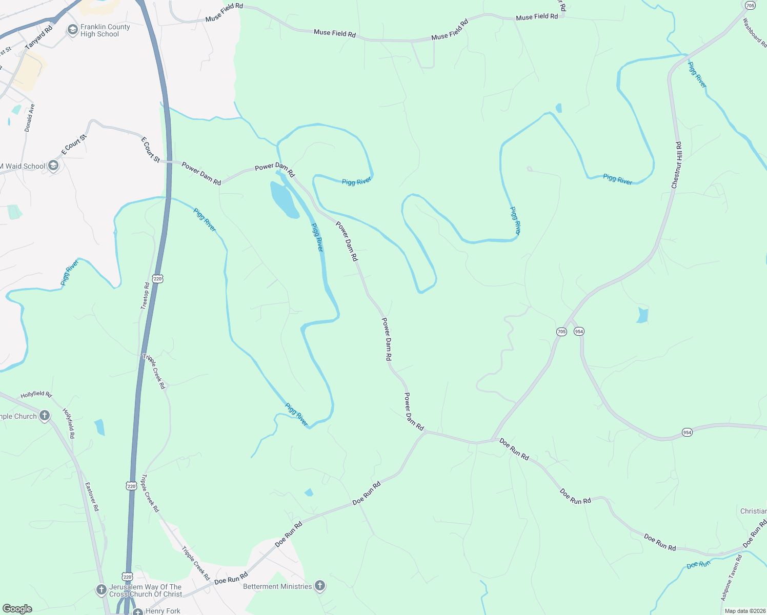 map of restaurants, bars, coffee shops, grocery stores, and more near 610 Power Dam Road in Rocky Mount