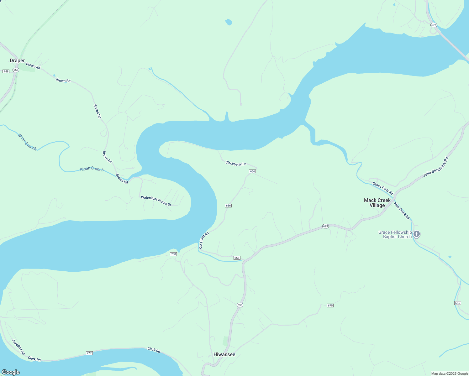 map of restaurants, bars, coffee shops, grocery stores, and more near 2719 Old Hurst Road in Hiwassee